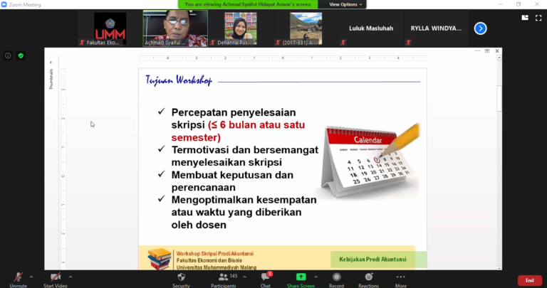 “Siapa Bilang Menyusun Skripsi Sulit?”, Prodi Akuntansi UMM Bagikan Tips & Trik di Acara Workshop Skripsi Mahasiswa